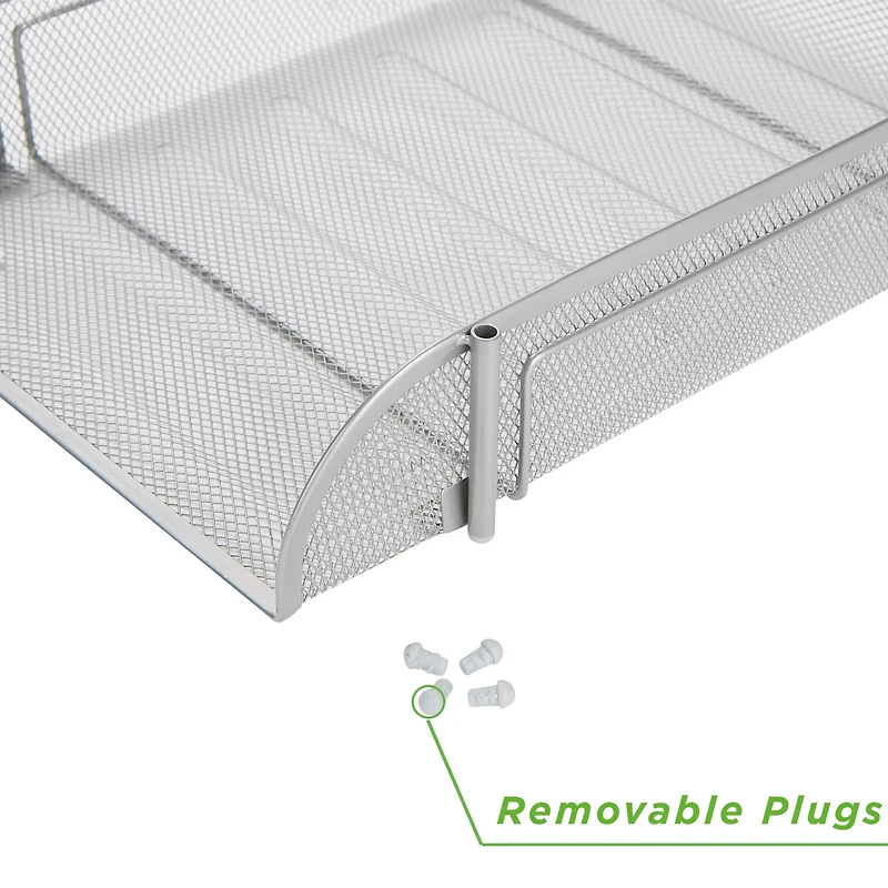 Mind Reader Silver 2 Piece Stackable Metal Mesh Letter Tray