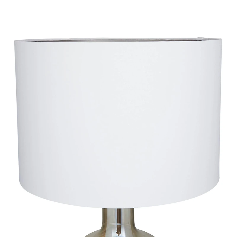 White Polyester Traditional Table Lamp, 27" x 17" x 17"