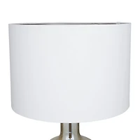 White Polyester Traditional Table Lamp, 27" x 17" x 17"