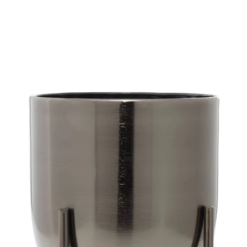 Metal Contemporary Stand Planter Set