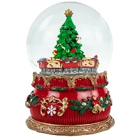 6" Musical Christmas Tree & Train Animated Water Globe