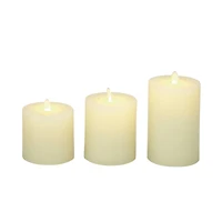 Yellow Traditional Wax Flameless Candle Set
