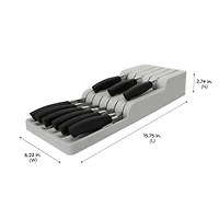 Kitchen Details 2-Tier Gray In-Drawer Knife Organizer