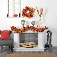 6ft. Autumn Maple Leaf, Pumpkin, Gourd & Berry Fall Garland
