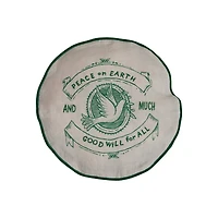 Hello Honey® 16" Peace on Earth Round Cotton Embroidered Pillow Cover & Insert