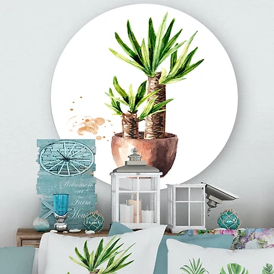 Designart - Yucca Tree In The Ceramic Flower Pot