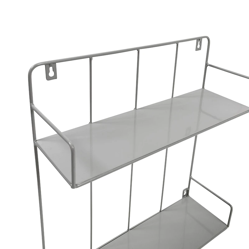 Honey Can Do Gray 2-Tier Metal Wall Shelf