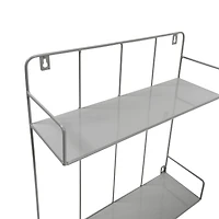 Honey Can Do Gray 2-Tier Metal Wall Shelf