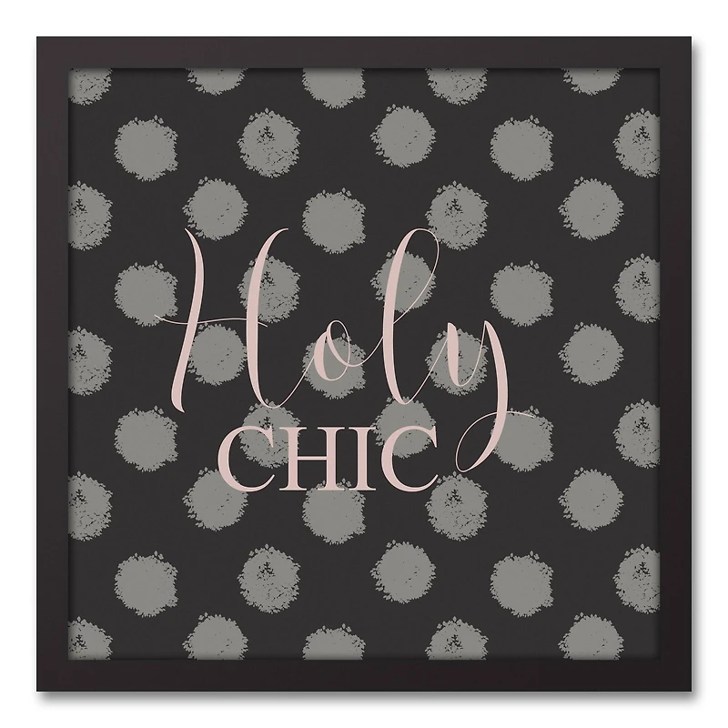 Holy Chic Polka Dots Black Framed Canvas