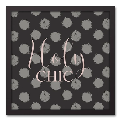 Holy Chic Polka Dots Black Framed Canvas