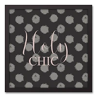 Holy Chic Polka Dots Black Framed Canvas