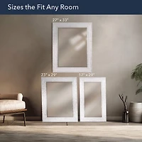 Head West 29" Chrome Textured Frame Accent Wall Mirror