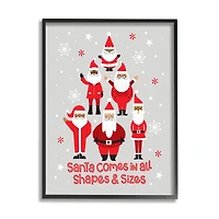 Stupell Industries Santa All Shapes & Sizes Christmas Phrase Framed Giclee Art
