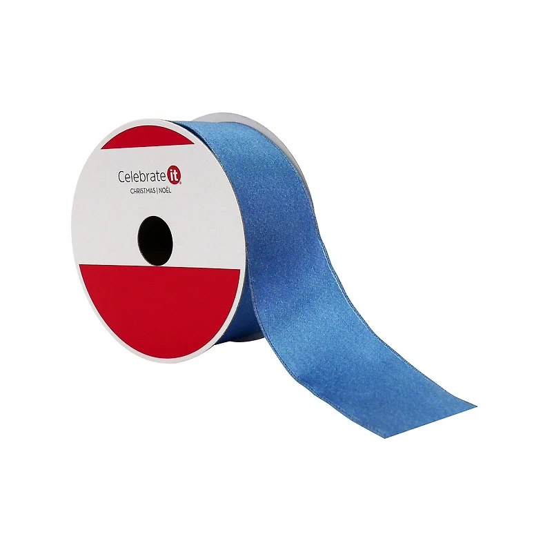 1.5" x 30ft. Navy Wired Satin Ribbon by Celebrate It®