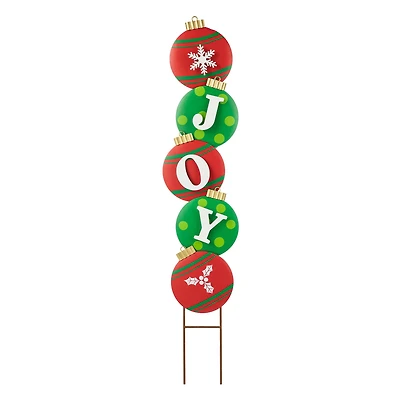 Glitzhome® 42" Metal JOY Ornament Yard Stake/Wall Décor