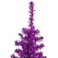 4ft. Pre-Lit Purple Tinsel Artificial Christmas Tree, Clear Lights