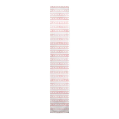 90" Watercolor Stripe Heart Table Runner