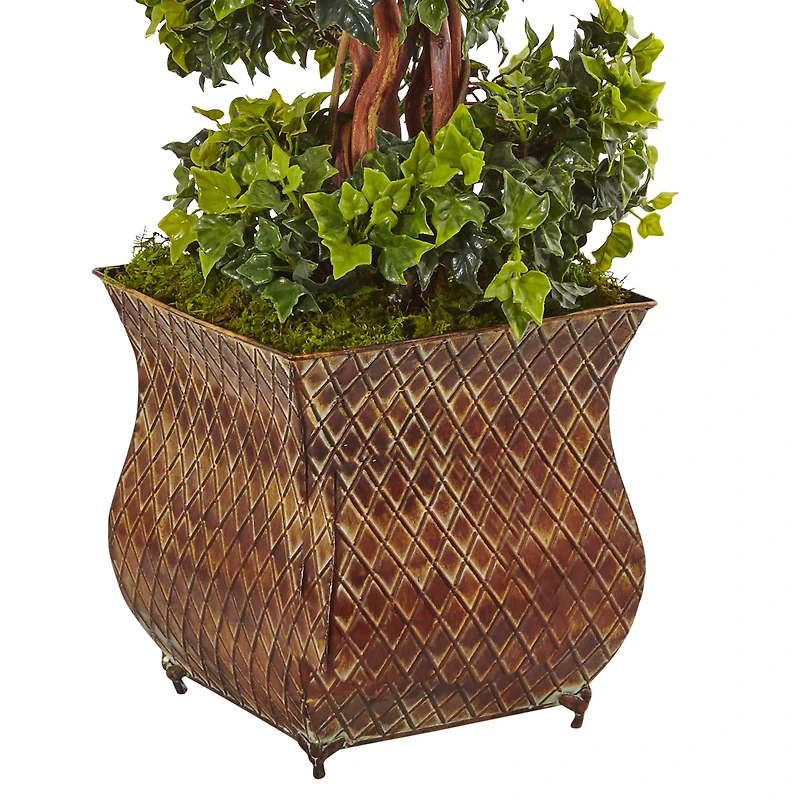 4ft. English Ivy Spiral Tree in Metal Planter