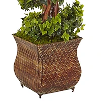 4ft. English Ivy Spiral Tree in Metal Planter