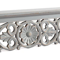 Habitat 30" Carved Gray Decorative Shelf