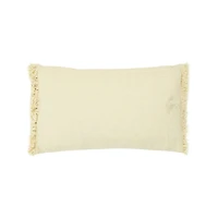 Diamond Design & Fringed Ends Cotton & Linen Lumbar Pillow