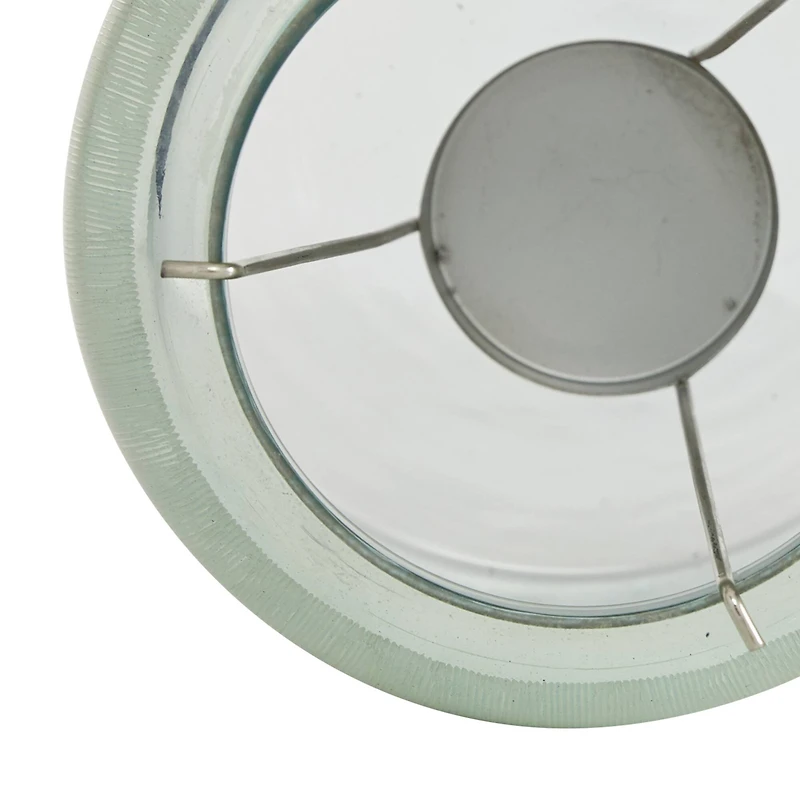 8" Turquoise Glass Contemporary Candlestick Holder