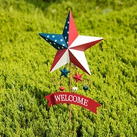 Glitzhome® 42" Patriotic America Star Yard Stake Set