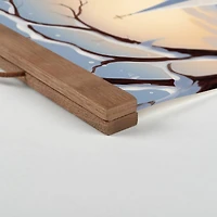 Christmas Village Scene 16" x 20" Teak Hanging Canvas