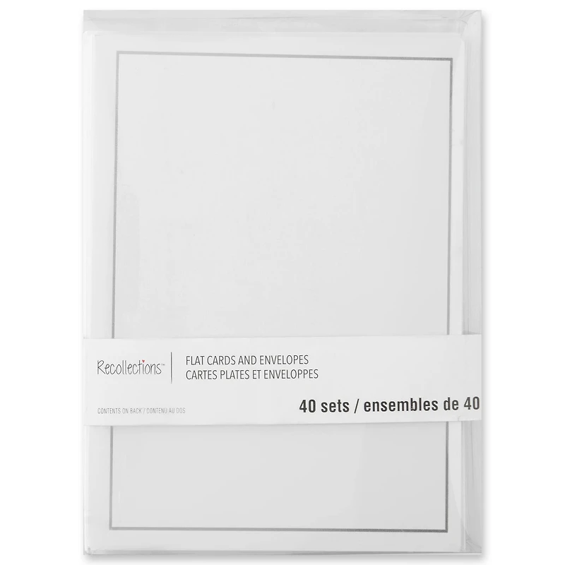 Silver Border Flat Cards & Envelopes by Recollections