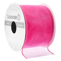 2.5" x 10yd. Pink Organza Wired Ribbon by Celebrate It™ Classic