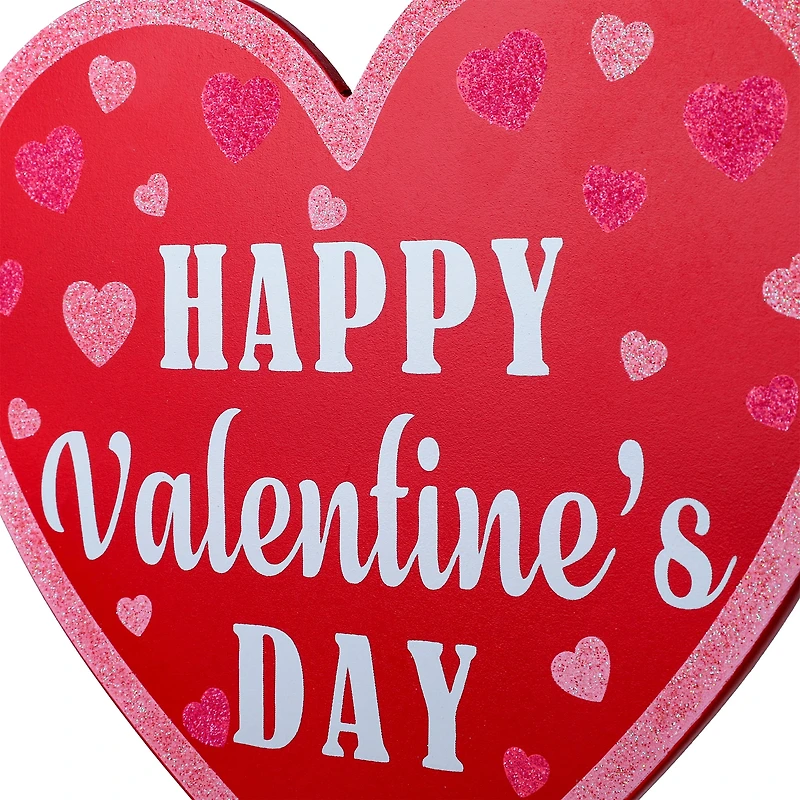 Glitzhome® 15" Wooden Heart-Shaped Valentine's Yard Stakes Set