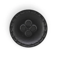 Dritz® 18mm Black Recycled Leather Round Button, 6ct.