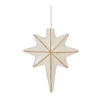 4" Ceramic Star & Snowflake Ornaments Set