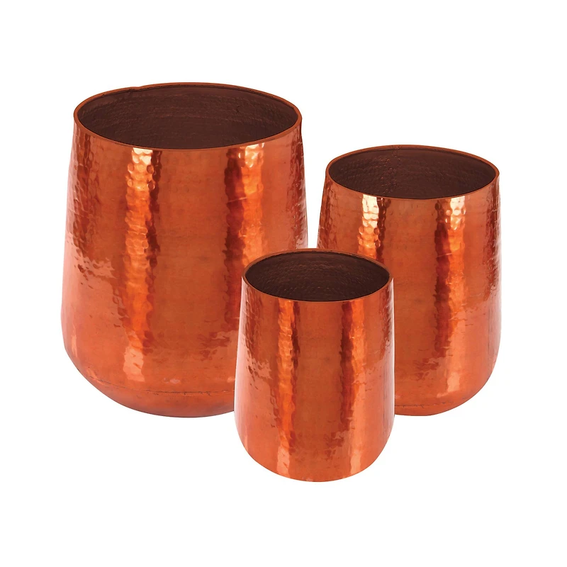 Copper Aluminum Glam Planter, 21", 16" & 13"