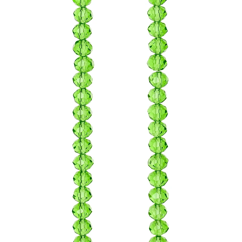Green Faceted Glass Rondel Beads, 6mm by Bead Landing™