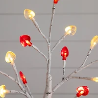 2ft. Pre-Lit Artificial Valentine's Day Twig Tree with 24 Red & White Heart-Shaped LED Lights