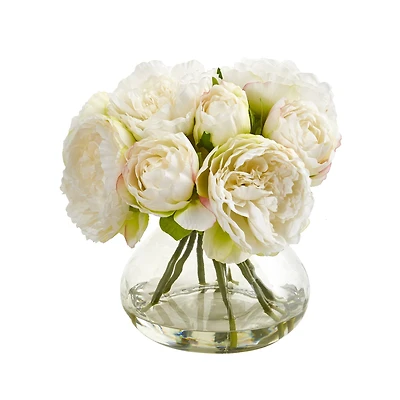 10" Peony Arrangement in Vase