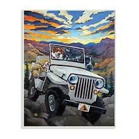 Stupell Industries Dogs Off-Roading Desert Drive Mountain Sunset Wall Plaque