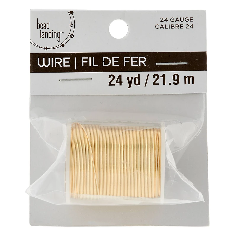 12 Pack: 24 Gauge Gold Beading Wire by Bead Landing™