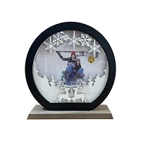 4" x 6" White & Black Snow Globe Light-Up Tabletop Frame by Studio Décor®