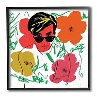 Stupell Industries Andy In Glasses Expressive Artist Abstract Flowers, 12" x 12"