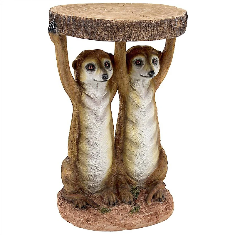 Design Toscano 20.5" Kalahari Meerkat Maitre d's Sculptural Side Table