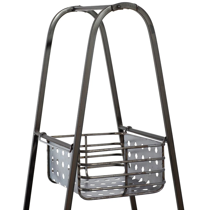 Farmhouse Black Metallic 4-Tier Storage Rack