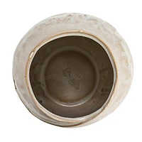 Hello Honey® 8" Cream Organic Round Stoneware Vase with Reactive Glaze
