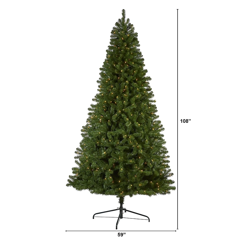 9ft. Pre-Lit Virginia Fir Artificial Christmas Tree, Clear Lights
