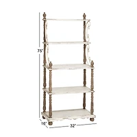 White Wood Farmhouse Shelving Unit