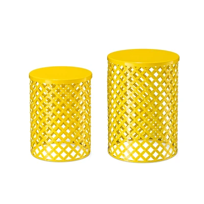 Glitzhome® Multifunctional Metal Garden Stool Set