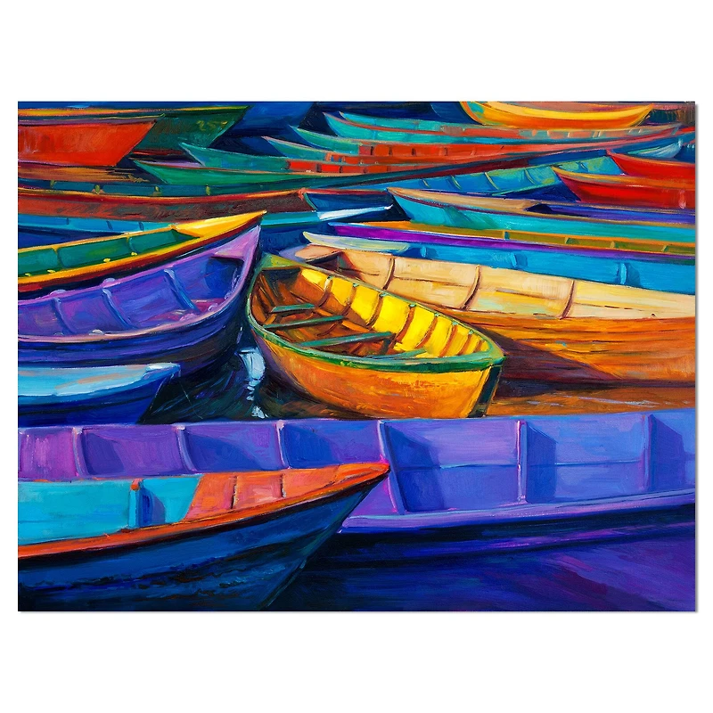 Designart - Boats at sunset