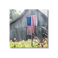 Stupell Industries Americana Barn Floral Farmland Canvas Wall Art