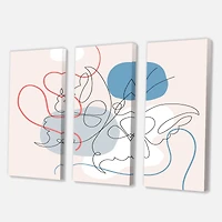 Designart - Butterfly One Line Drawing On Cubism Shapes I